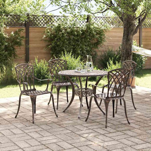 vidaXL Ensemble de salle &agrave; manger pour jardin 5 pcs Bronze