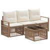 vidaXL Ensemble de canap&eacute; de jardin 4 pcs Beige polyrotin