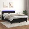 vidaXL Sommier &agrave; lattes de lit avec matelas et LED Noir 140x190 cm