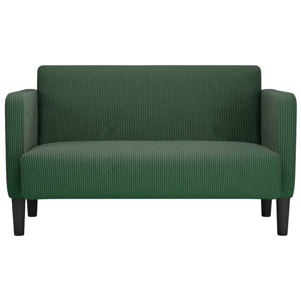 vidaXL Canap&eacute; causeuse vert fonc&eacute; 109 cm tissu velours c&ocirc;tel&eacute;