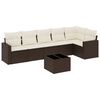 vidaXL Salon de jardin avec coussins 7 pcs marron r&eacute;sine tress&eacute;e