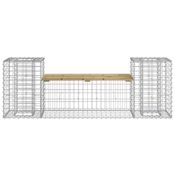 vidaXL Banc de jardin design gabion 183x41x60,5cm bois de pin impr&eacute;gn&eacute;