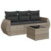 vidaXL Salon de jardin 4 pcs avec coussins gris clair r&eacute;sine tress&eacute;e
