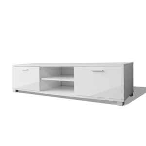vidaXL Meuble TV Blanc brillant 140x40,5x35 cm