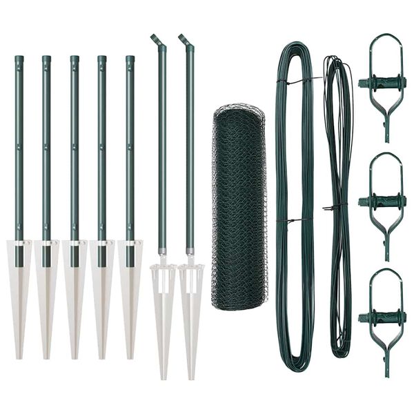 vidaXL Poteau de cl&ocirc;ture. Vert 10 x 0,8 m (maillage 13 mm)