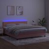 vidaXL Sommier &agrave; lattes de lit avec matelas LED Rose 180x200cm Velours