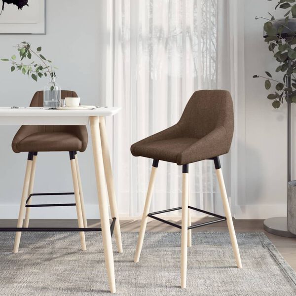 vidaXL Tabourets de bar lot de 2 taupe tissu