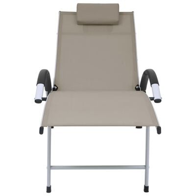 vidaXL Chaise longue aluminium textilène taupe