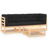 vidaXL Salon de jardin 4 pcs avec coussins Bois de pin massif