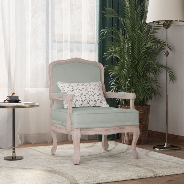 vidaXL Fauteuil gris clair 64x64x90 cm velours