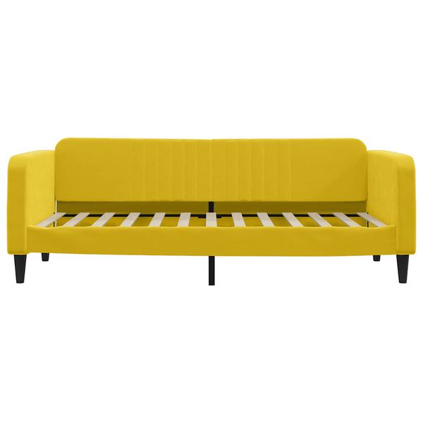 vidaXL Lit de jour avec matelas jaune 90x200 cm velours