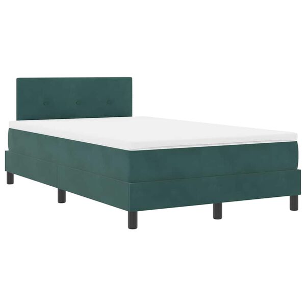 vidaXL Lit &agrave; ressorts avec matelas Vert fonc&eacute; 120 x 190 cm Velours