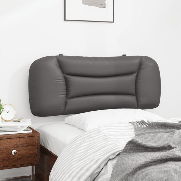 vidaXL Coussin de t&ecirc;te de lit Hvar gris 100 cm similicuir