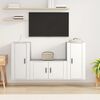 vidaXL Ensemble de meubles TV 3 pcs Blanc Bois d'ing&eacute;nierie