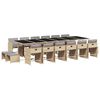 vidaXL Ensemble &agrave; manger de jardin et coussins 17 pcs m&eacute;lange beige