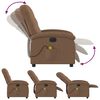 vidaXL Fauteuil inclinable de massage &eacute;lectrique marron tissu