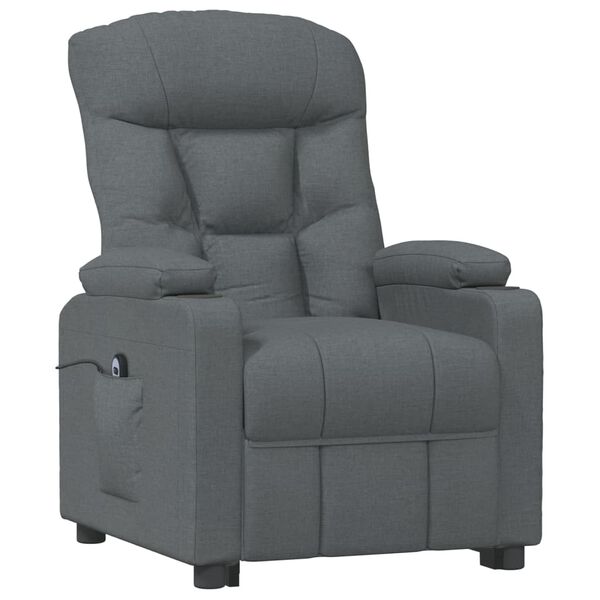 vidaXL Fauteuil inclinable &eacute;lectrique Gris fonc&eacute; Tissu