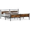 vidaXL Cadre de lit en m&eacute;tal sans matelas ch&ecirc;ne fum&eacute; 193x201 cm