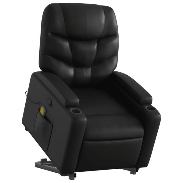 vidaXL Fauteuil inclinable de massage Noir Similicuir
