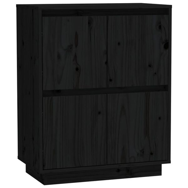 vidaXL Buffet Noir 60x34x75 cm Bois massif de pin