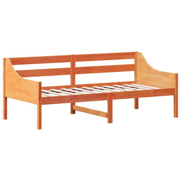vidaXL Lit de jour sans matelas cire marron 90x190 cm bois pin massif