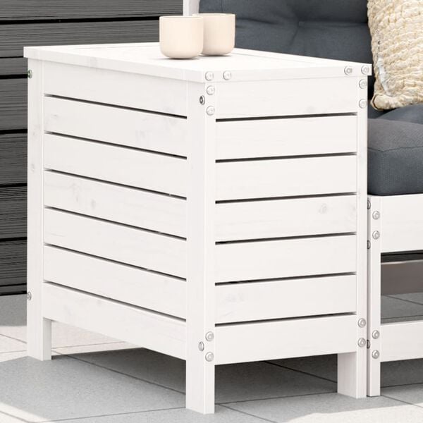 vidaXL Repose-pied de jardin blanc 62x31,5x52 cm bois de pin massif