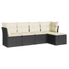vidaXL Salon de jardin 5 pcs avec coussins noir r&eacute;sine tress&eacute;e
