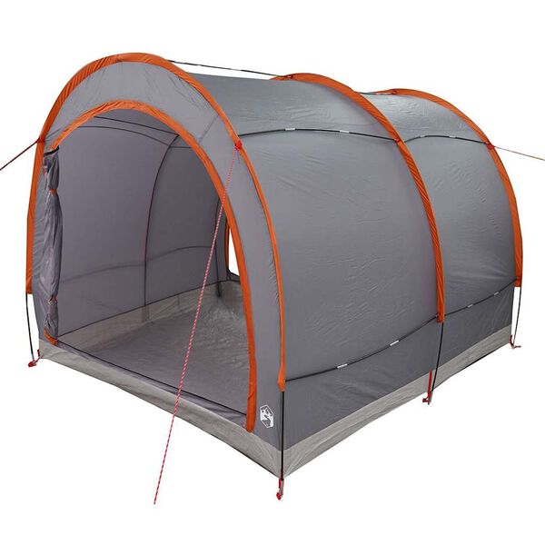 vidaXL Tente de rangement pour v&eacute;los Gris et orange 256 x 222 x 182 cm