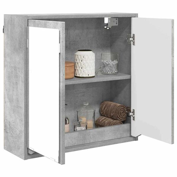 vidaXL Armoire Miroir de Salle de Bain Gris b&eacute;ton 60 x 20 x 60 cm