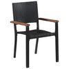vidaXL Ensemble de salle à manger pour jardin 3 pcs Noir Poly rotin