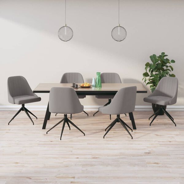 vidaXL Chaises &agrave; manger lot de 6 gris clair velours