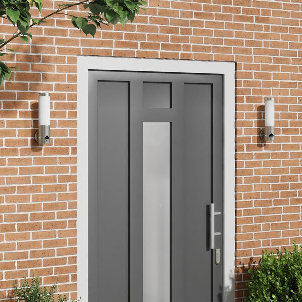 vidaXL Appliques murales ext&eacute;rieures 2 pcs Argent 12 x 7.5 x 29 cm