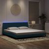 vidaXL Cadre de lit avec LED sans matelas Hanko bleu 200x200 cm velours