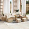 vidaXL Ensemble de canap&eacute; de jardin 10 pcs Beige Poly rotin