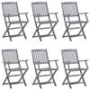 vidaXL Chaises pliables d'ext&eacute;rieur lot de 6 et coussins Bois d'acacia