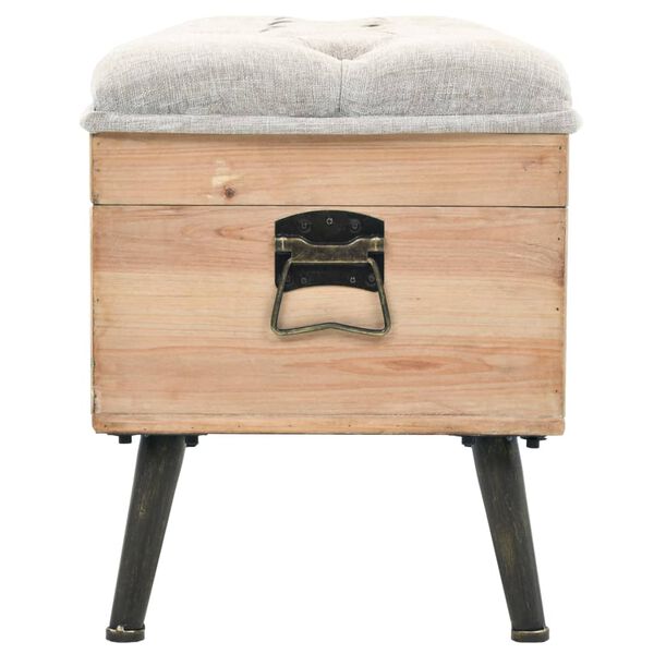 vidaXL Banc de rangement Bois massif et MDF 120 x 40 x 50 cm