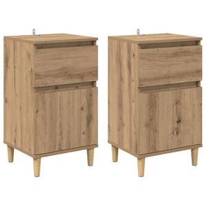 vidaXL Cabinet de chevet 2 pi&egrave;ces Ch&ecirc;ne artisanal 40 x 35 x 70 cm