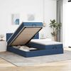 VidaXL Cadre de lit ottoman avec matelas bleu 180x200 cm tissu