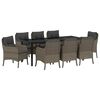 vidaXL Ensemble de salle &agrave; manger pour jardin 9 pcs Gris polyrotin