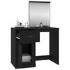 vidaXL Coiffeuse avec miroir noir 90x50x132,5 cm bois d'ing&eacute;nierie