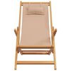 vidaXL Chaise pliable de plage taupe bois d'eucalyptus massif et tissu