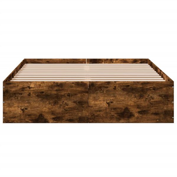 vidaXL Cadre de lit sans matelas ch&ecirc;ne fum&eacute; 120x200 cm