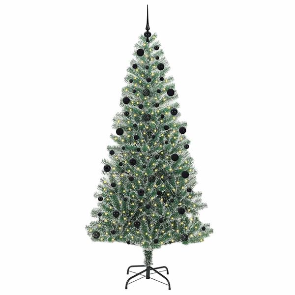 vidaXL Arbre de No&euml;l artificiel floconn&eacute; de neige avec lumi&egrave;re LED