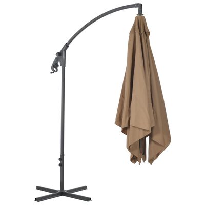 vidaXL Parasol de jardin en porte-à-faux avec poteau en acier taupe