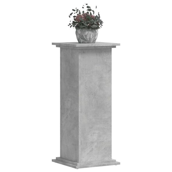vidaXL Support pour plantes gris b&eacute;ton 33x33x80 cm bois d'ing&eacute;nierie