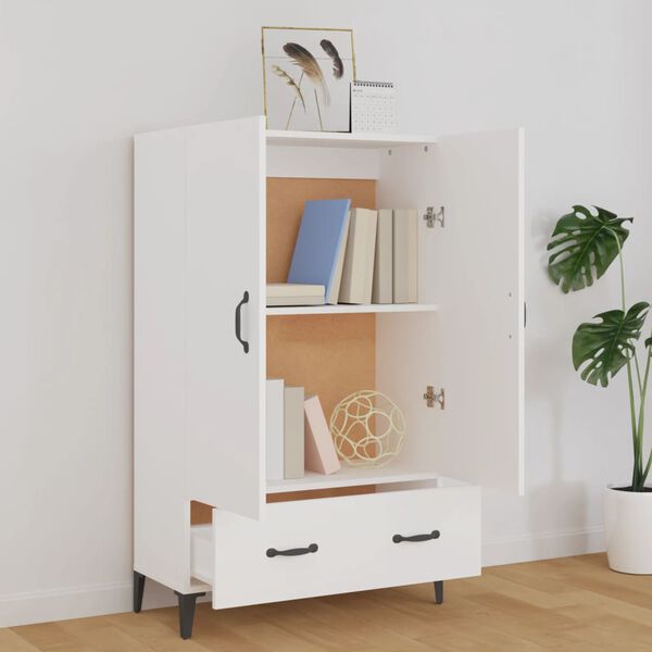vidaXL Buffet haut Blanc 70x31x115 cm Bois d'ing&eacute;nierie