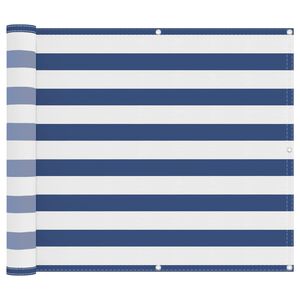 vidaXL &Eacute;cran de balcon Bleu et Blanc 100 x 400 cm Tissu Oxford