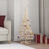 vidaXL Arbres de Noël avec support Naturel 120 cm Bois massif en pin