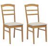 vidaXL Chaise de salle &agrave; manger 2 pc Bois de Caoutchouc Massif