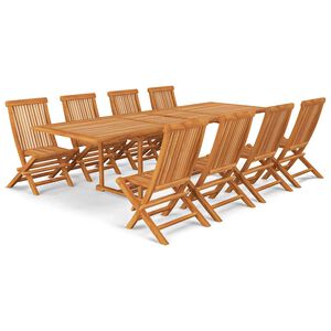 vidaXL Ensemble &agrave; manger de jardin 9 pcs Bois de teck massif
